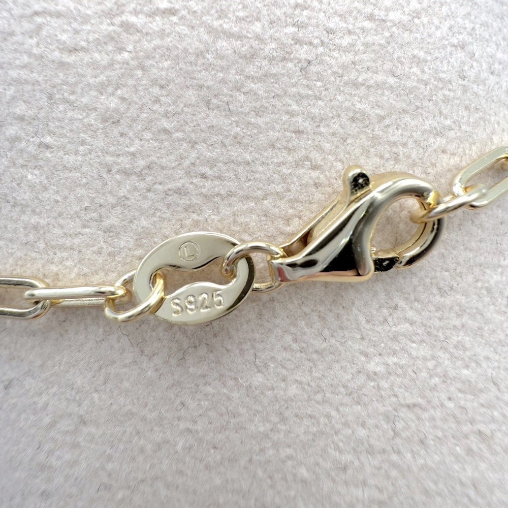 7” Gold Plated over .925 Sterling Silver Cz Flower Bracelet - Picture 8 of 16